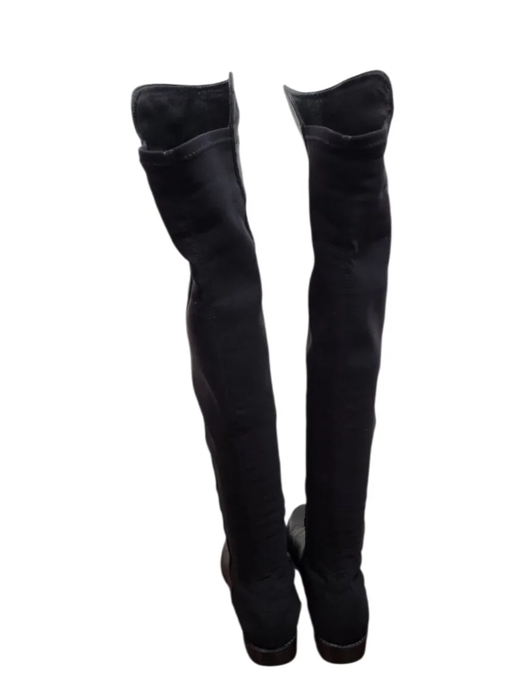 Stuart Weitzman 5050 Over The Knee Boots Black Leather Stretch Back Size 8 M